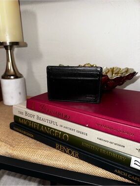 Coach Black Leather Card & Key Holder